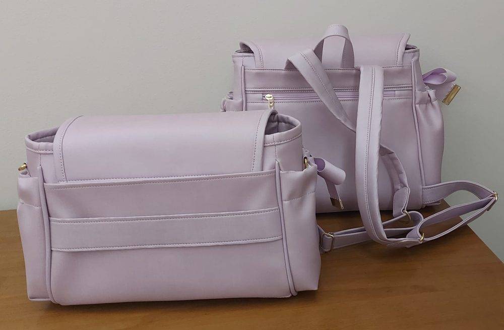 Kit maternidade lilás com bolsa e mochila